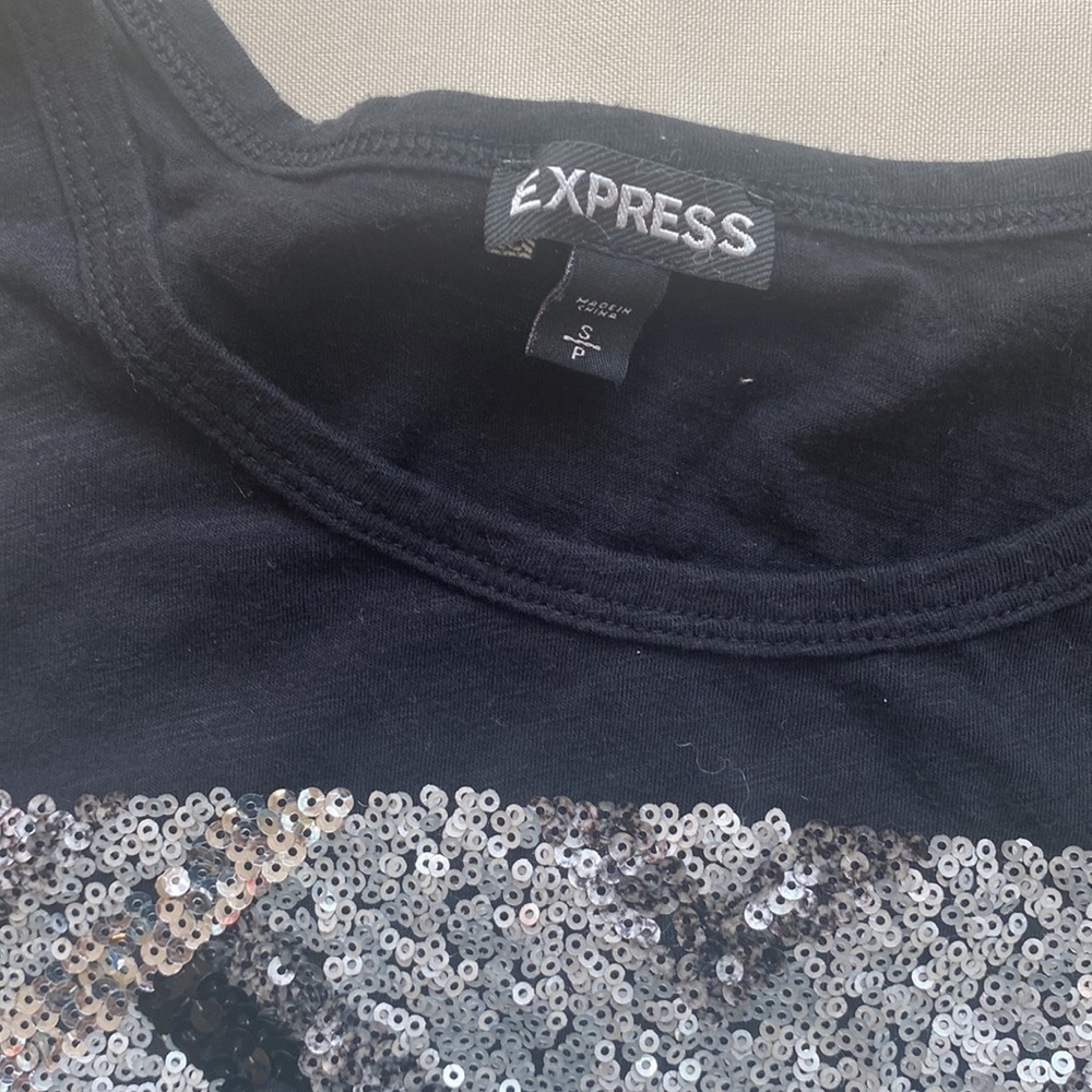 Express Tank Top With Black And Silver Sequin Design - Picture 8 of 10